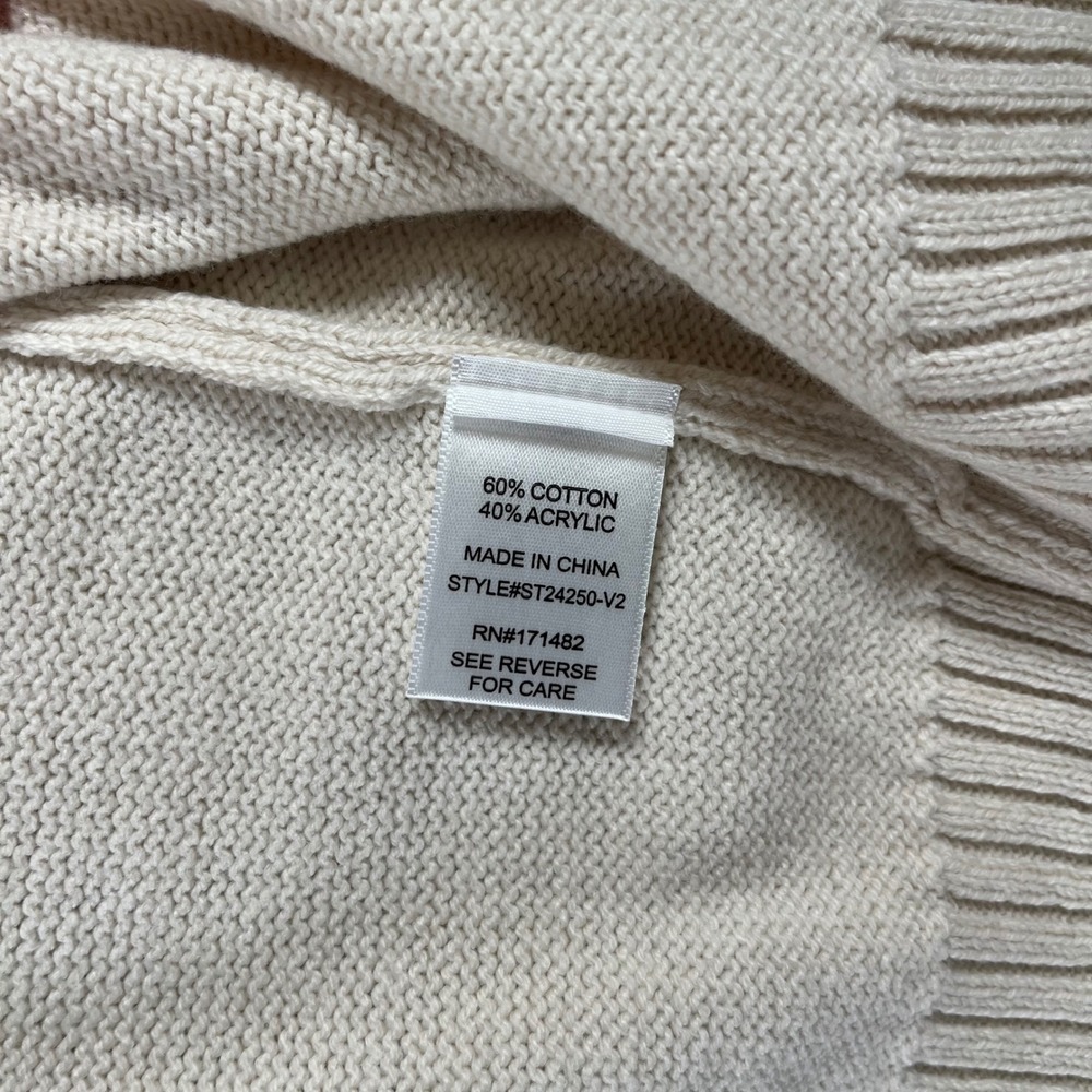 Luna x Sol Women Cream Red Lobster Graphic Knit Cardigan Sweater Size M NWT - Picture 7 of 8
